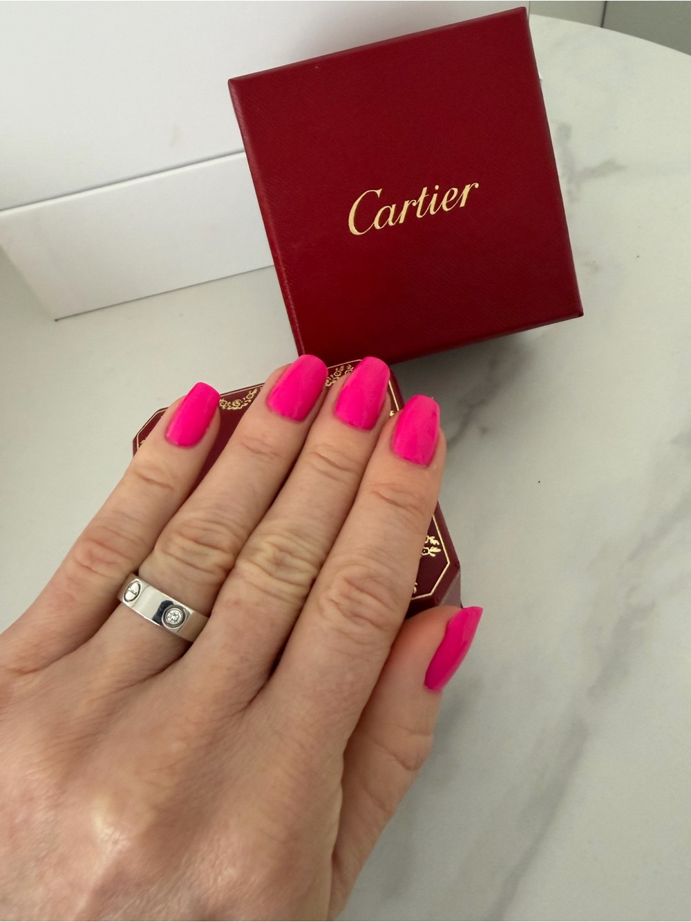 Cartier Classic Love Ring 3 Diamonds 750 WG Cartier Size : 51 ( US 5.75) - Picture 3 of 16